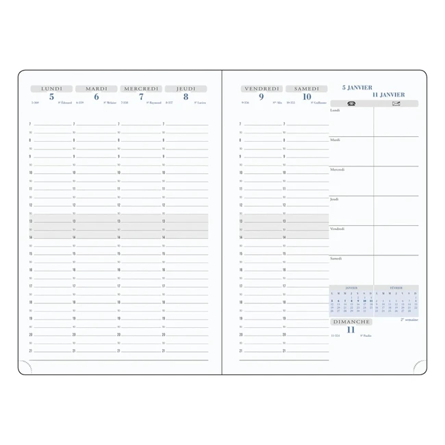 Recharge Semainier Exacompta 200842E - 15x21 cm - Septembre 2023 à Août 2024