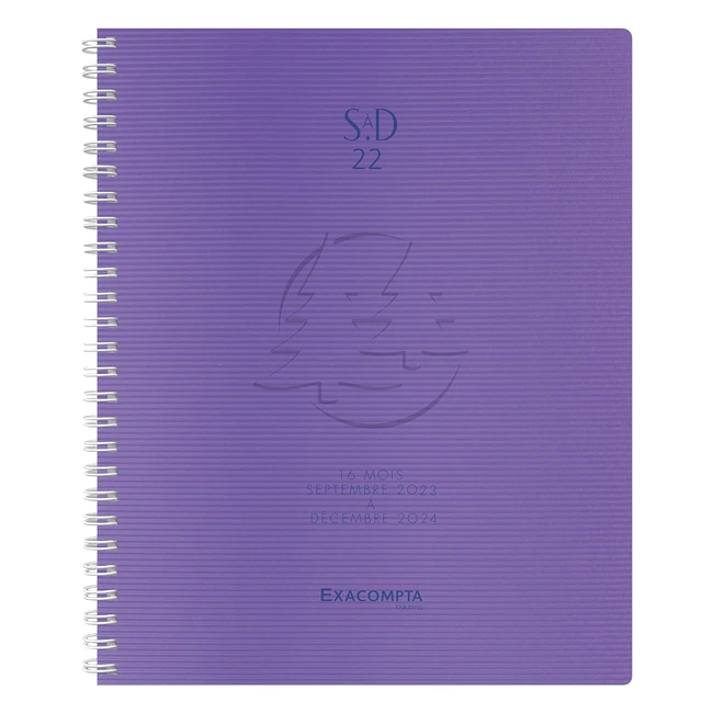 Agenda Exacompta 22447E - Semainier Bureau - Septembre 2022 à Décembre 2023 - Couverture Rigide - Couleur Aléatoire