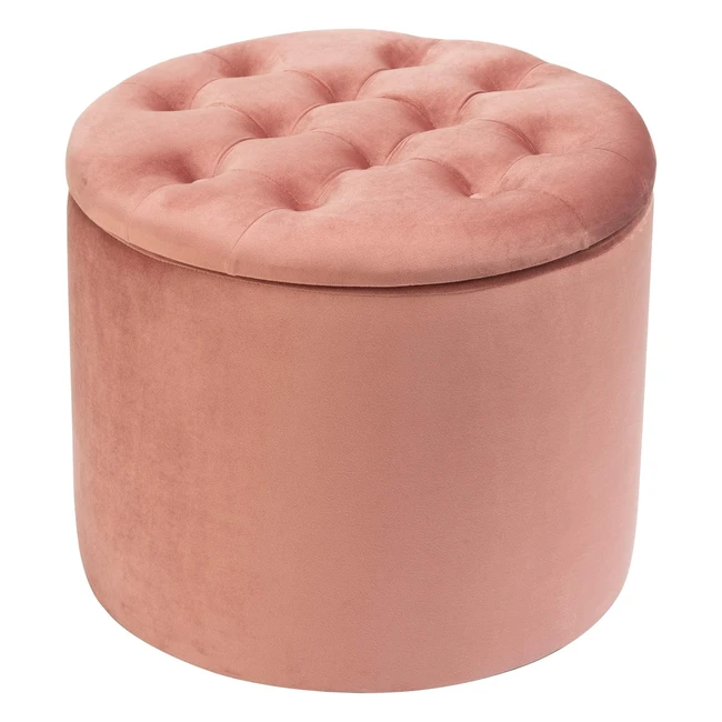 Pouf Contenitore Poggiapiedi con Scarpiera Interna in Velluto Rosa Cipria 185x49