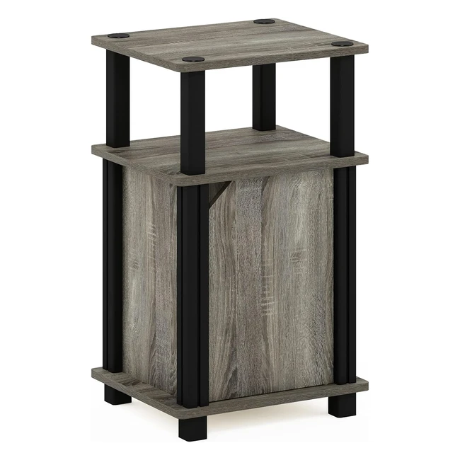 Tavolino da divano Furinno Brahms 3 livelli con porta legno rovere francesenero