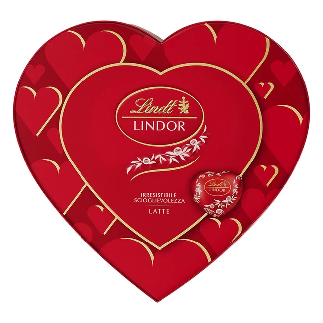 Lindt San Valentino - Scatola Regalo Cioccolatini Lindor a Forma di Cuore al Cioccolato al Latte 178g