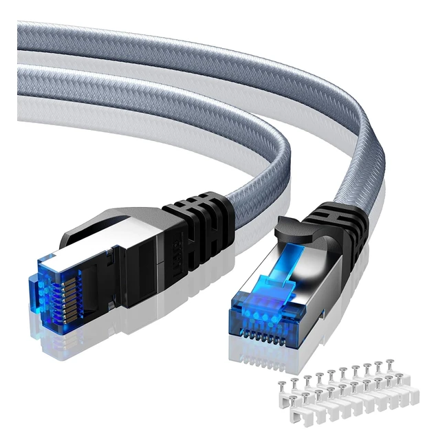 Cable Ethernet Busohe Cat 8 de 20m  Alta Velocidad 40Gbps  RJ45  Compatible c