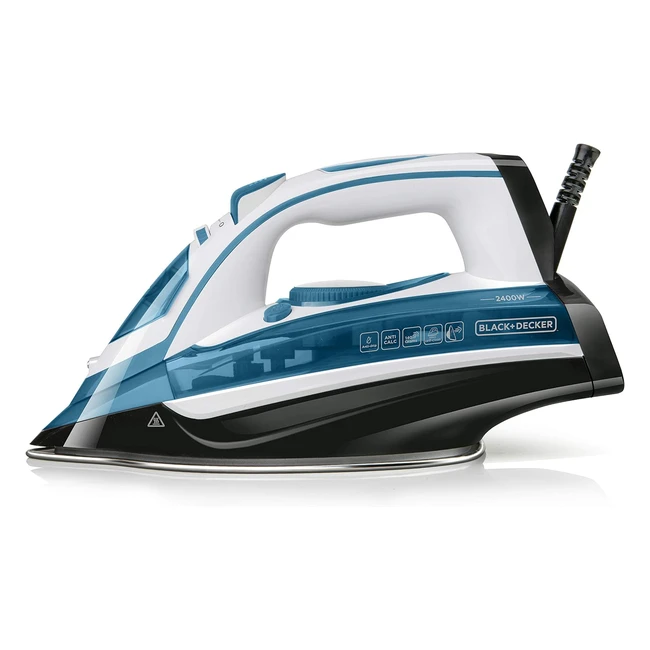 Fer à repasser vapeur Black+Decker BXIR2402E - 2400W, fonction pressing 140g/min, semelle en acier inoxydable