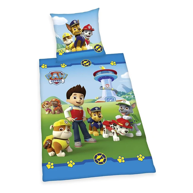 Herding Paw Patrol Bettbezug Wendbar Tiermotiv 100 Baumwolle waschbar bei 6