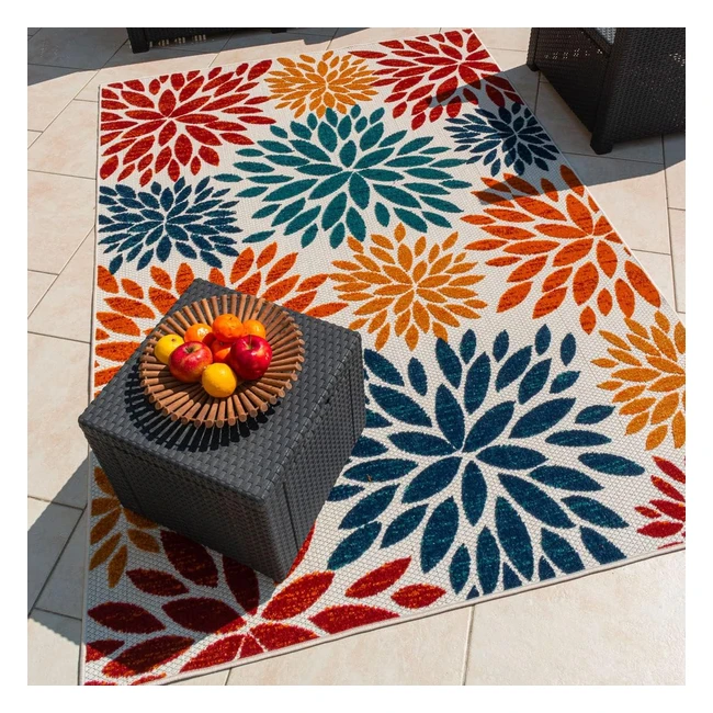Tapis Cabana Intérieur Extérieur - Motif Relief Multicolore - 120x160 cm
