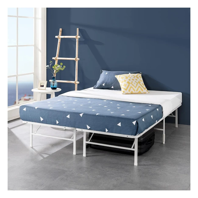Zinus 35cm Smartbase Zero Assembly Mattress Foundation - Metal Platform Bed Frame - Easy Assembly - King - White