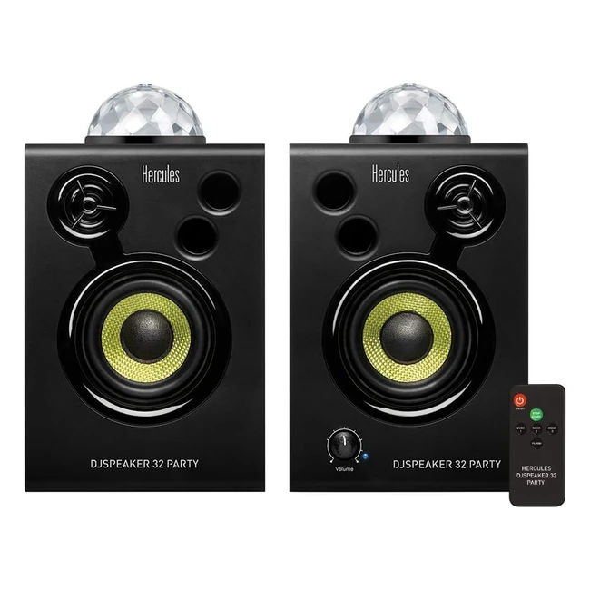 Hercules DJSpeaker 32 Party 2 - Altoparlanti Attivi da 15W con Luci Integrati