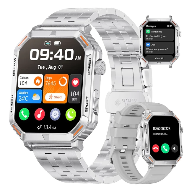 Reloj Inteligente Hombre Lige 196 Smartwatch Llamadas Asistente Voz 2 Correas 123 Modos Deportivos