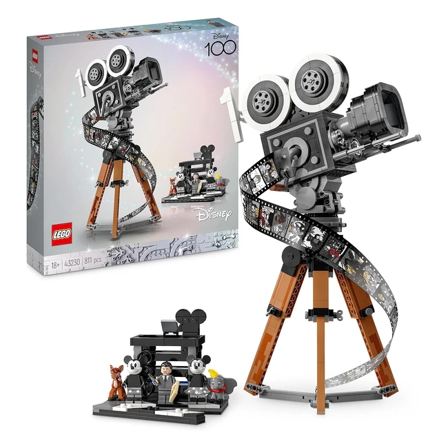 LEGO 43230 Disney Kamera - Walt Disney 100. Jubiläumsset für Erwachsene mit Mickey und Minnie Mouse Mini-Figuren, Bambi- und Dumbo-Figuren - Geschenk für Frauen und Männer