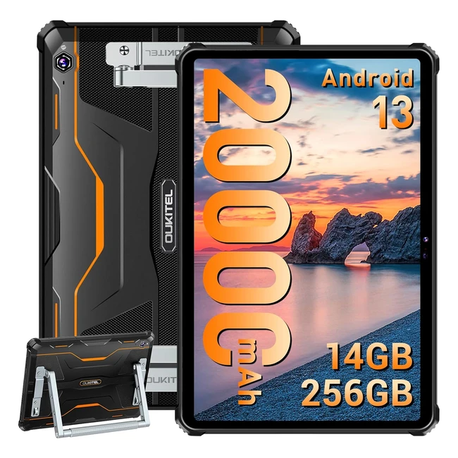 Tablette tactile incassable Oukitel RT6 - Batterie 20000mAh - Android 13 - 14Go/256Go - 101 pouces FHD - 16MP - 4G - IP68/IP69K
