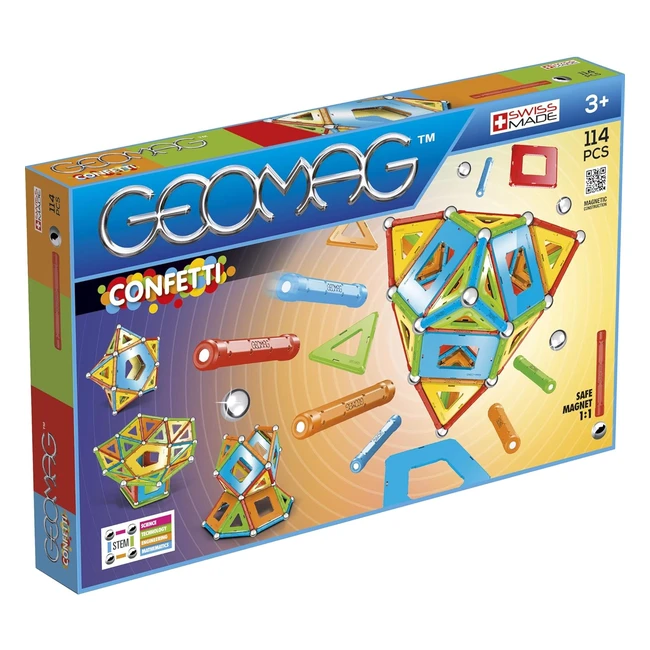 Geomag Confetti Juego Construcción Magnética Multicolor 114 Piezas