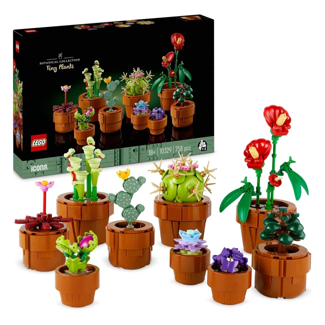 Lego Icons Plantas Diminutas - Colección Botánica con 9 Flores Artificiales