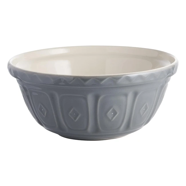 Mason Cash Grey Mixing Bowl 29cm - Chip Resistant Bakers Grip 4L Capacity