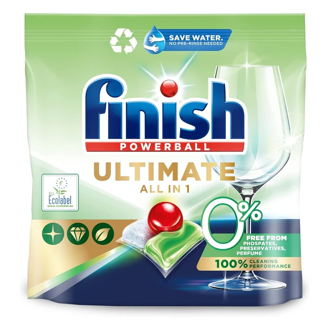Finish Ultimate All-in-One Dishwasher Tablets 100s - 0% Phosphates, Fragrance-Free