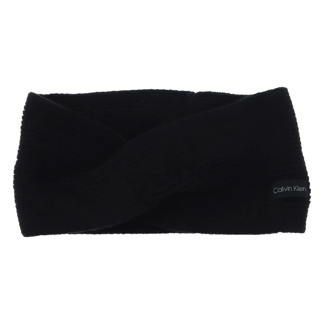 Calvin Klein Damen Stirnband Essential Knit Twisted Winter Schwarz CK Black Ones