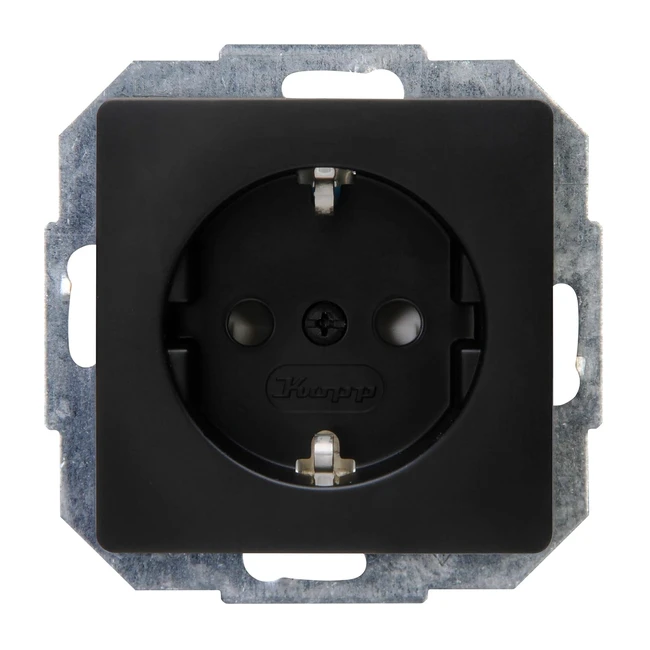 Enchufe Kopp Paris 920650080 con Proteccin Contra Contactos Empotrado - Negro 