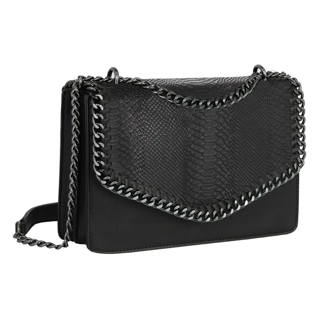 Sac bandoulière femme chaine cuir serpent python - CrazyChic