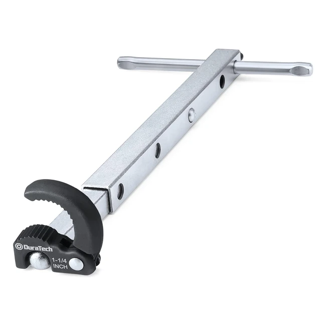 Duratech Chiave Telescopica per Lavabo - Capacità Ganascia Regolabile 10mm-32mm - Impugnatura Estensibile 250mm-430mm