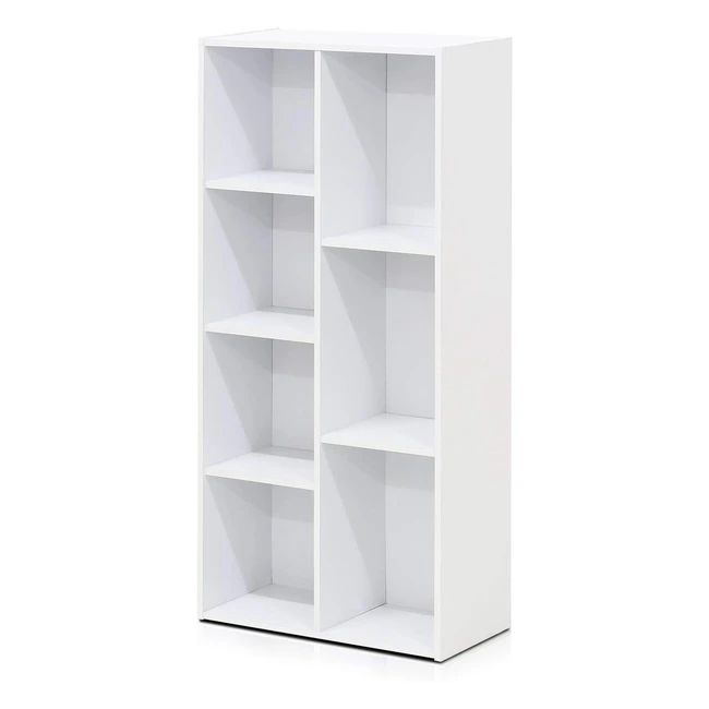 Furinno Luder 7Cube Reversible Open Shelf Bookcase - White | Sturdy & Easy to Assemble
