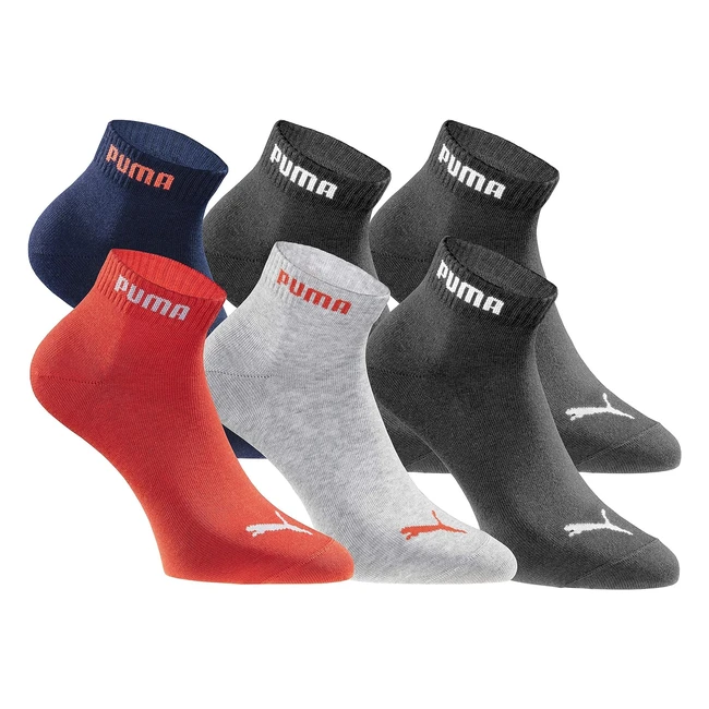Puma Quarter Socks 18 Paar Pack Statement Edition Herren Damen Schwarz Blau Rot