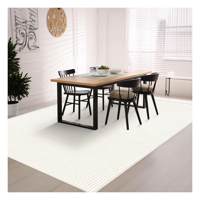 Tapis Salon Chambre Moderne 160x230 cm - Lavable en Machine - Antidérapant et Résistant - Homfine