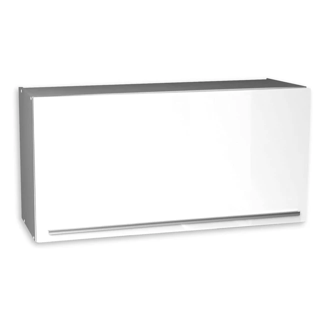 Stella Trading Moderne Küchenwand-Schrank, weiß, viel Stauraum, 100x50x346 cm