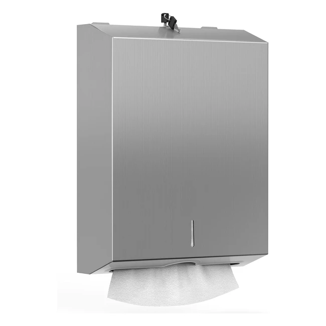 Distributore Asciugamani Carta con Serratura - Capacità 400 Asciugamani - Acciaio Inossidabile