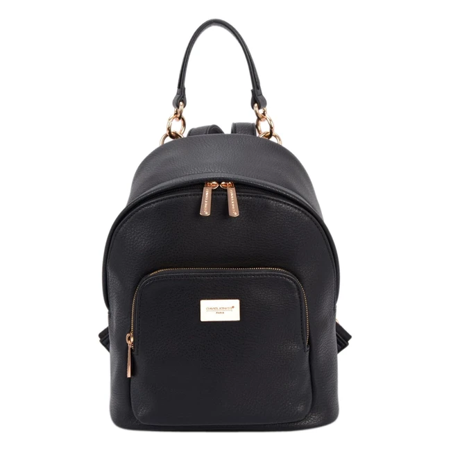 Bolso Mochila David Jones Mujer - Piel Sintética - Negro