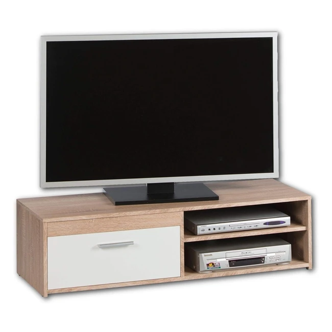 Stella Trading Gemma Lowboard Sonoma Eiche Look Weiß TV Board 120x32x38cm
