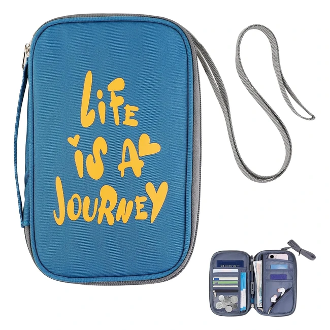 Pochette Passeport Voyage AIQINU - RFID Blocking - Organisateur de Voyage - Portefeuilles Passeport pour Cartes de Crédit ID Billets d'Avion