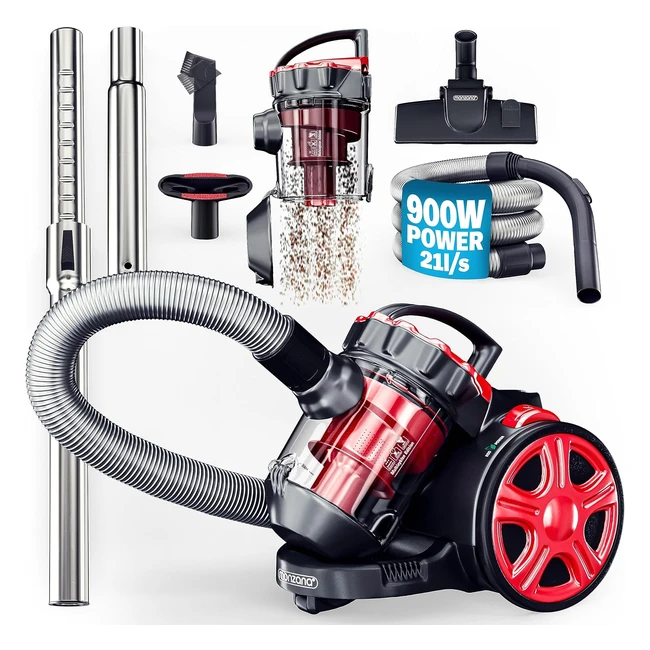 Monzana Cyclone Staubsauger beutellos 900 W leistungsstark 15 l Staubvolumen Hau
