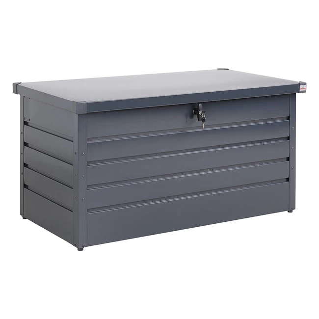 Metall Aufbewahrungsbox 360 Liter abschließbar Gasdruckfedern Kissenbox Gartentruhe Werkzeugkiste Gartenaufbewahrungsbox