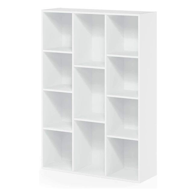 Bibliothèque réversible Furinno 11 cubes, blanc - Design élégant et fonctionnel