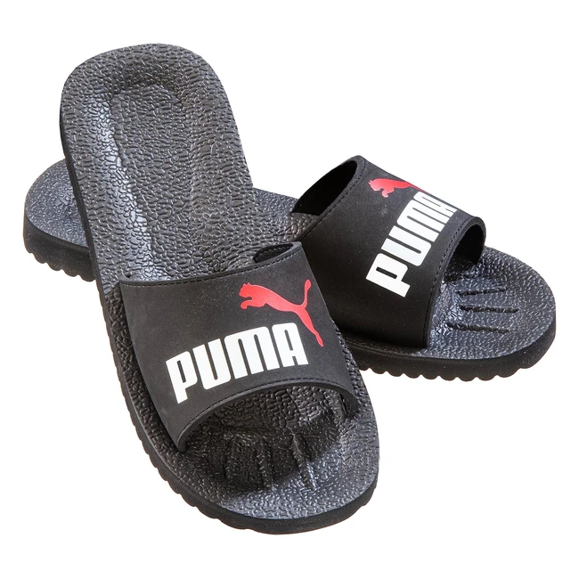 Puma Purecat Dusch- und Badeschuhe Slipper Statement Deluxe Edition Schwarz Rot 