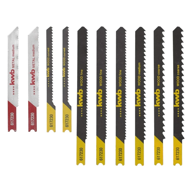Lame per Seghetto Alternativo KWB 617230 - Set Universale per Metalli e Legno - 10 Pezzi