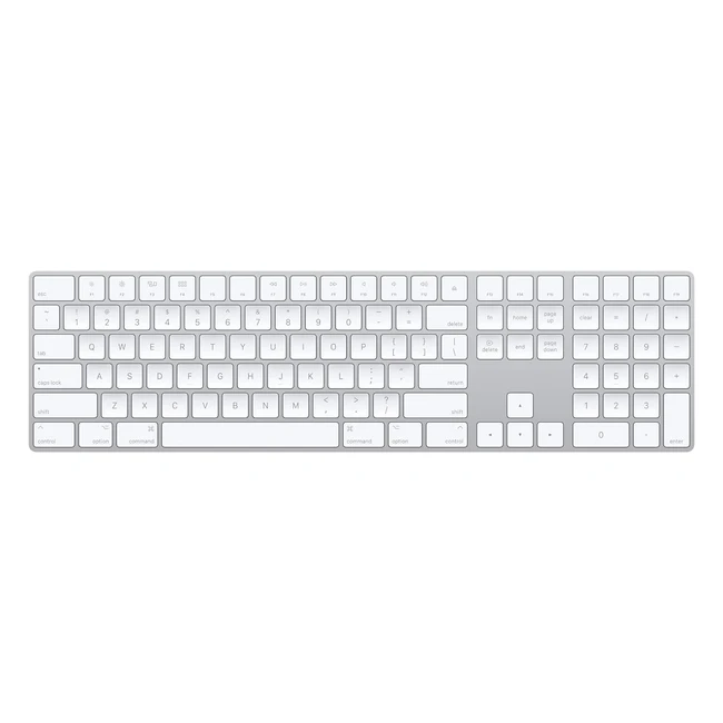Clavier Magique Apple avec Pavé Numérique - Bluetooth Rechargeable - Mac iPad iPhone - Anglais Américain - Argent