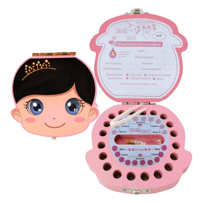 Caja para dientes de leche de madera - Resistente y duradero - Guarda los recuerdos de tu bebé