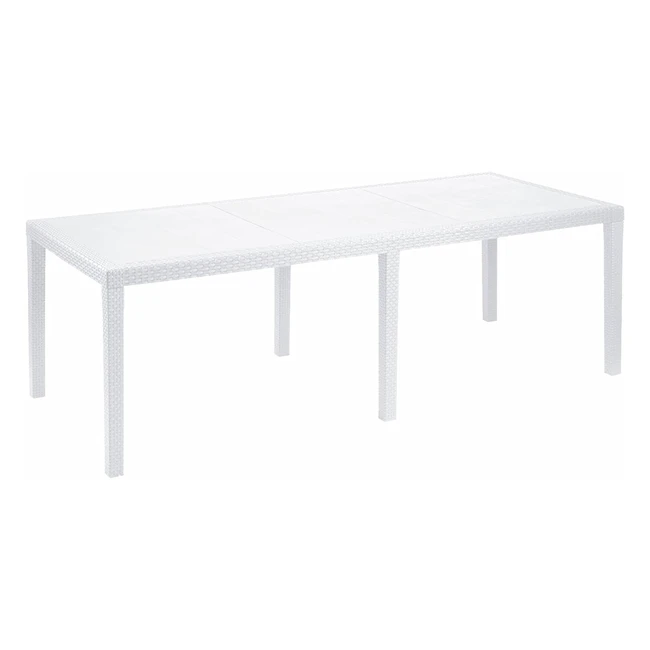 Tavolo da esterno rettangolare allungabile Roma 150x90h72 cm bianco