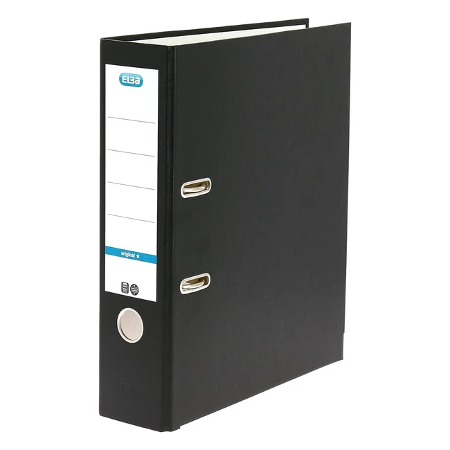 Elba A4 80mm Board Lever Arch File - Black Durable  Secure