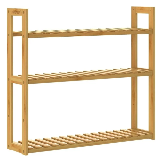 Casaria Badregal Hängeregal Bambus 3 Ablagen 54x60x15cm 30kg belastbar Küche Kinderzimmer Wohnzimmer Bad Regal Bücherregal