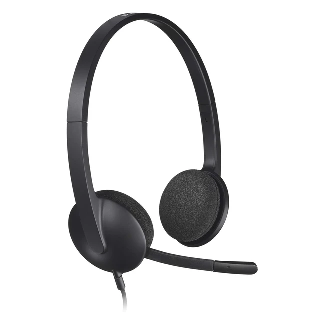 Logitech H340 Kopfhrer mit Mikrofon - Stereoheadset verstellbares Mikrofon mi