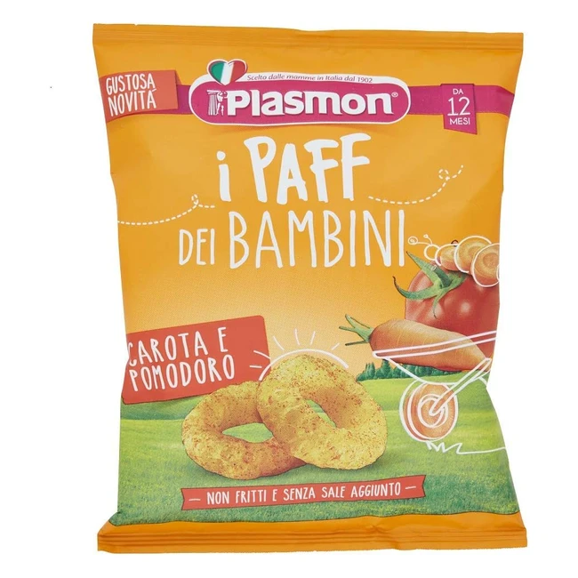 Plasmon Snack Paff Carote e Pomodoro 15gr - 5 Confezioni