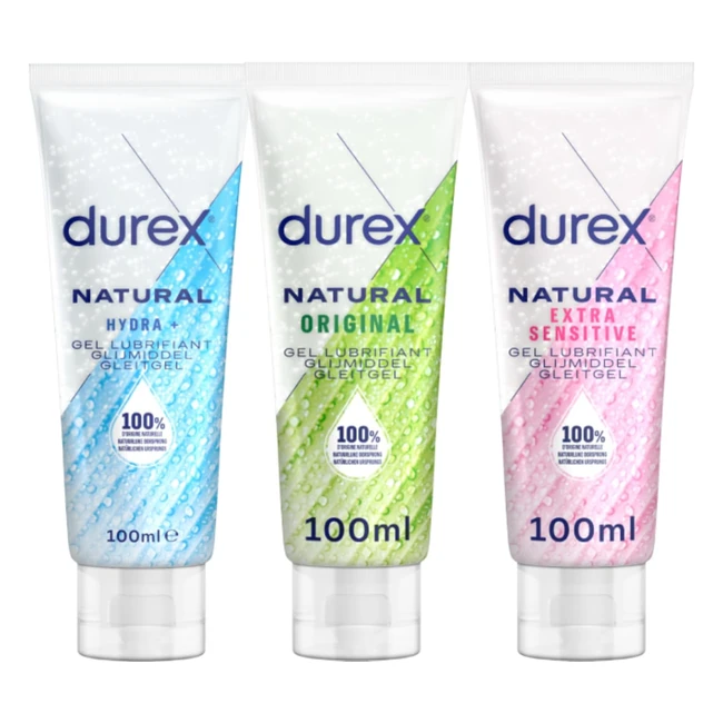 Durex Gels Lubrifiants Naturels - Lot de 3 100ml - Hydratation Sensibilit 