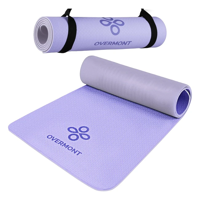 Esterilla Yoga Overmont Antideslizante 8mm - Profesional TPE Ecológica - Con Correa de Transporte - Fitness