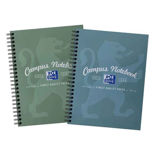 Oxford Campus A5 Card Cover Pack of 2 Wirebound Notebook - Assorted Metallic Col