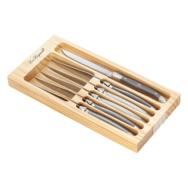 Laguiole Tradition Steakmesser Set Klingestahl 130 Silber exklusiv fr BBQ z