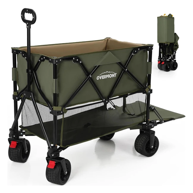 Chariot pliable Overmont robuste et tout-terrain 150 kg idal camping sport