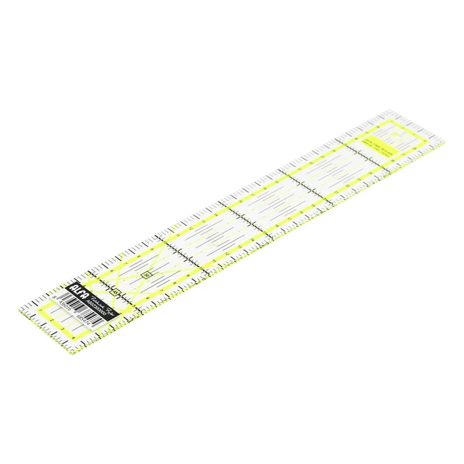Regla rectangular Alfa 30x5cm transparente amarilla ideal para pachwork