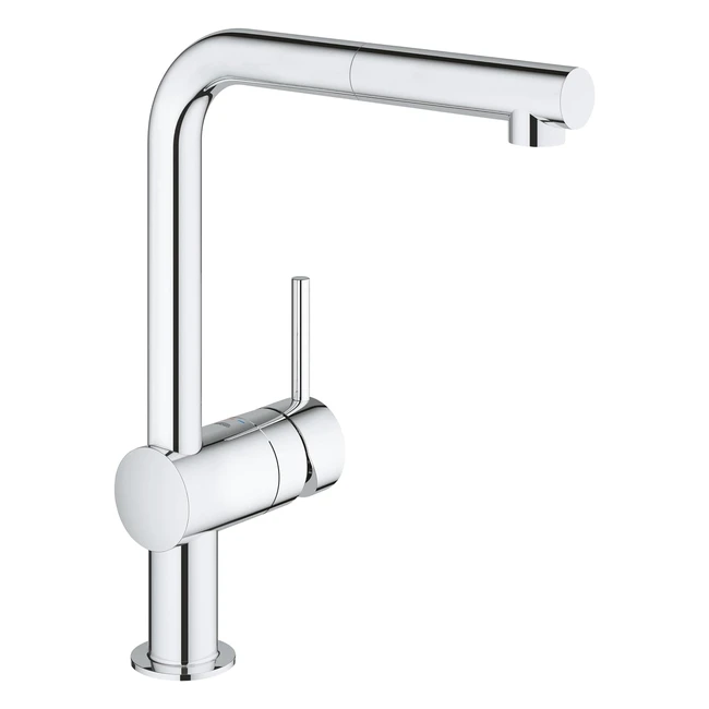 Grohe Minta Pull Out Kitchen Sink Mixer Tap - 360 Swivel Range - Chrome