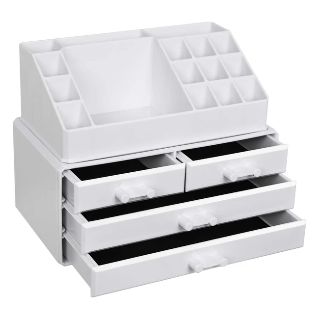 Songmics Cosmetics Organizer Makeup Storage Holder with 4 Drawers and 16 Compart
